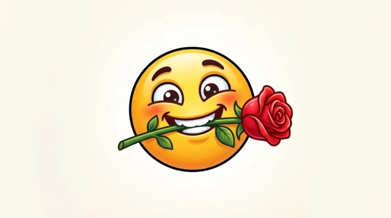 Emoji Biting Rose