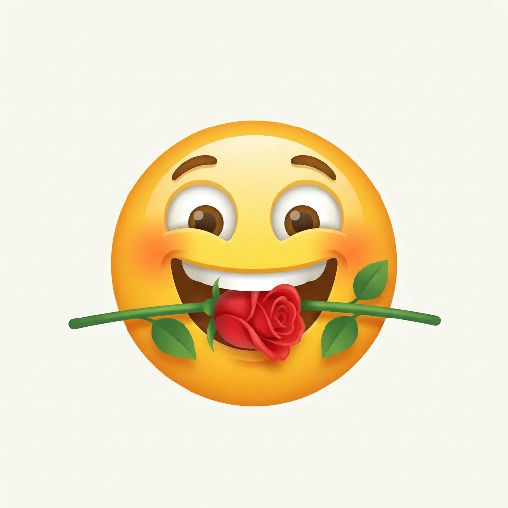 What do emoji biting rose mean