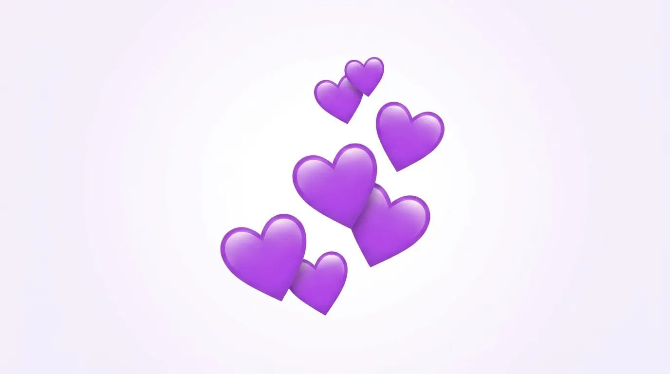 Purple Hearts Emoji